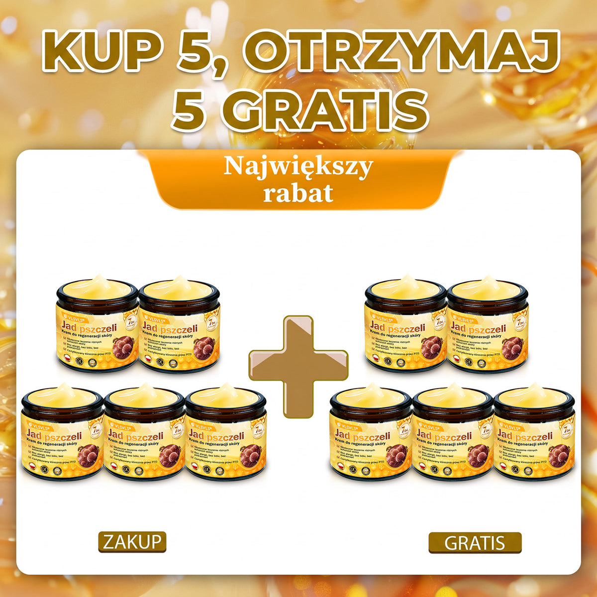 🌸🌸VLSVLS® Jad Pszczoły Kompleksowy Krem🥇pomaga w leczeniu problemów skórnych, takich jak: zmarszczki, blizny, plamy pigmentacyjne, rozstępy, trądzik, łuszczyca, egzema, zmiany skórne, podrażnienia, stany zapalne i inne problemy skórne🔥