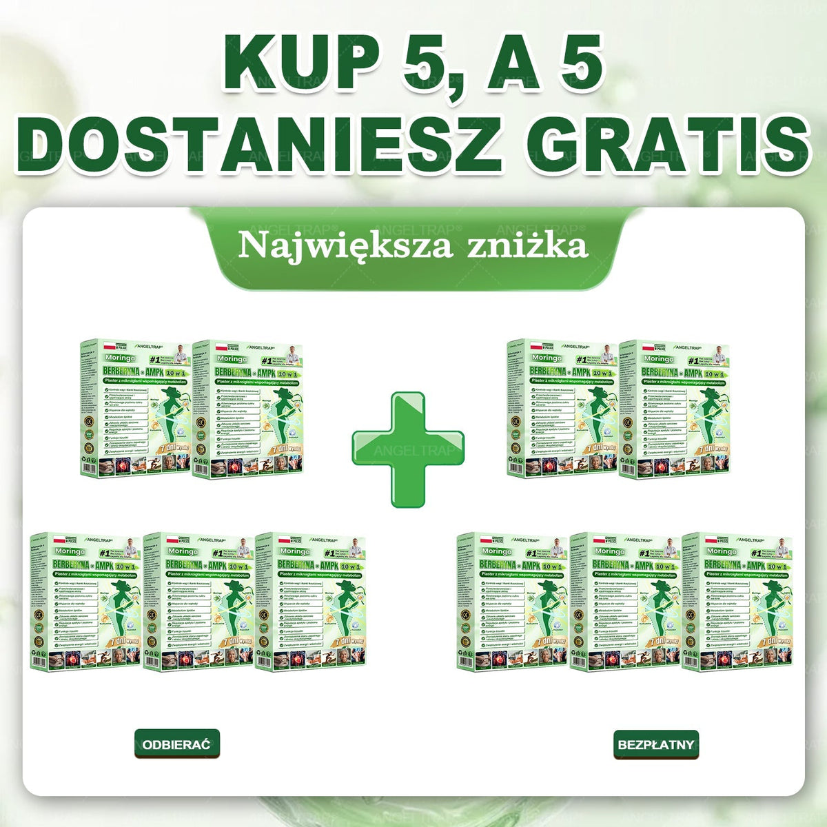 ANGELTRAP® Moringa × Berberyna × AMPK 10-w-1 Wsparcie metaboliczne, plaster z nanotechnologią mikroigłową 🇵🇱(Wystarczy raz dziennie, widoczne efekty w 7 dni) ✅ Na otyłość, wiotką skórę, cukrzycę, bezdech senny, problemy ze stawami i wiele innych