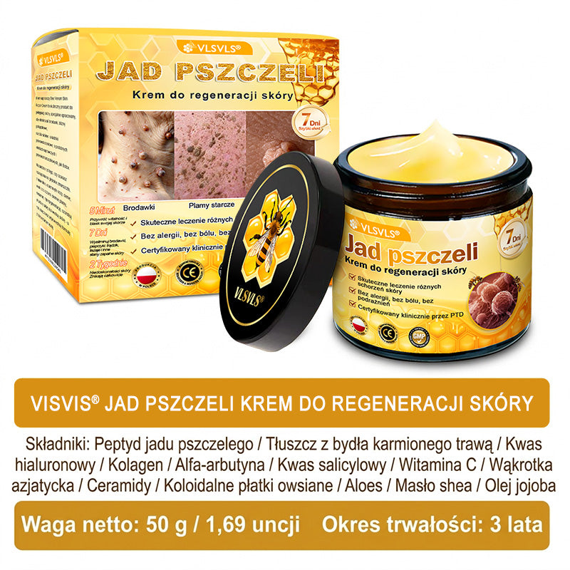 🌸🌸VLSVLS® Jad Pszczoły Kompleksowy Krem🥇pomaga w leczeniu problemów skórnych, takich jak: zmarszczki, blizny, plamy pigmentacyjne, rozstępy, trądzik, łuszczyca, egzema, zmiany skórne, podrażnienia, stany zapalne i inne problemy skórne🔥