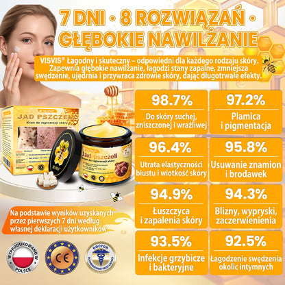 🌸🌸VLSVLS® Jad Pszczoły Kompleksowy Krem🥇pomaga w leczeniu problemów skórnych, takich jak: zmarszczki, blizny, plamy pigmentacyjne, rozstępy, trądzik, łuszczyca, egzema, zmiany skórne, podrażnienia, stany zapalne i inne problemy skórne🔥