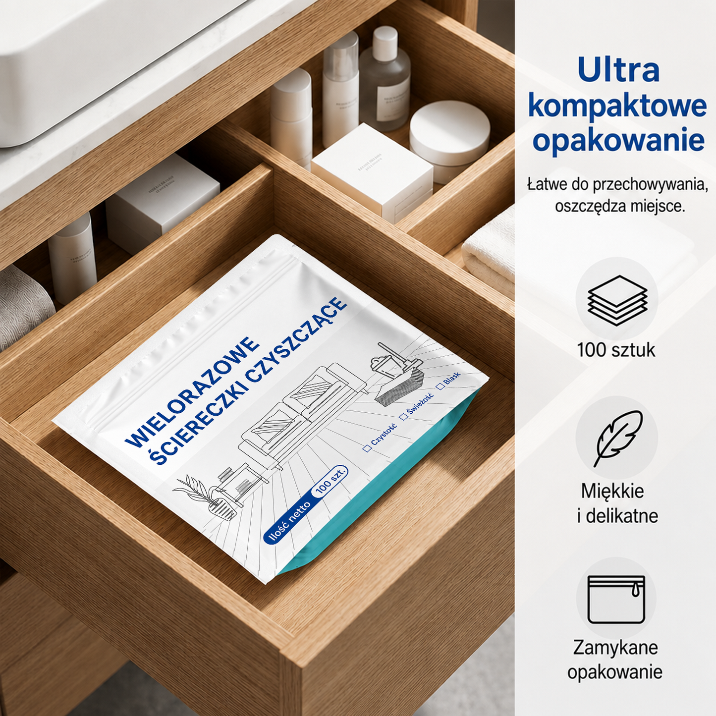 🧹Oferta ograniczona czasowo: 50% zniżki💧🧹Rozpuszczalne w wodzie chusteczki do czyszczenia podłóg