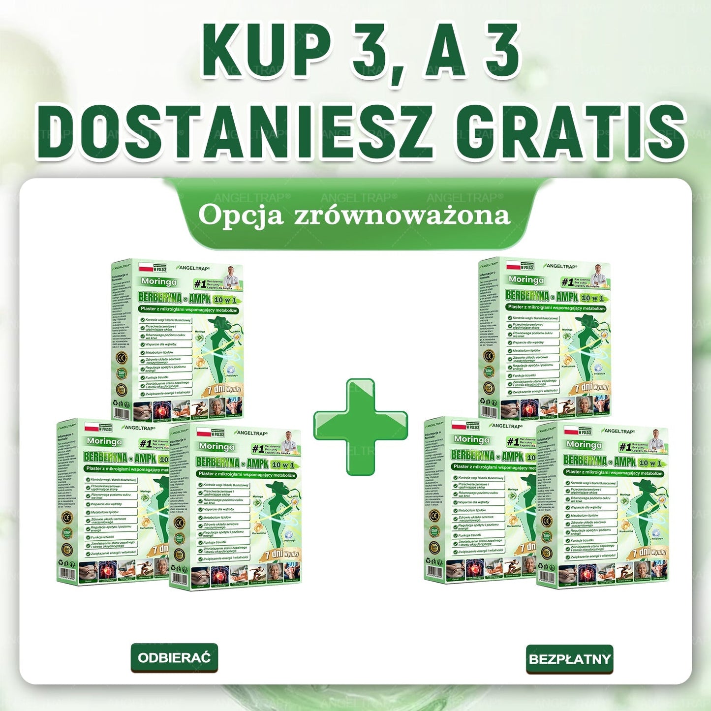 ANGELTRAP® Moringa × Berberyna × AMPK 10-w-1 Wsparcie metaboliczne, plaster z nanotechnologią mikroigłową 🇵🇱(Wystarczy raz dziennie, widoczne efekty w 7 dni) ✅ Na otyłość, wiotką skórę, cukrzycę, bezdech senny, problemy ze stawami i wiele innych