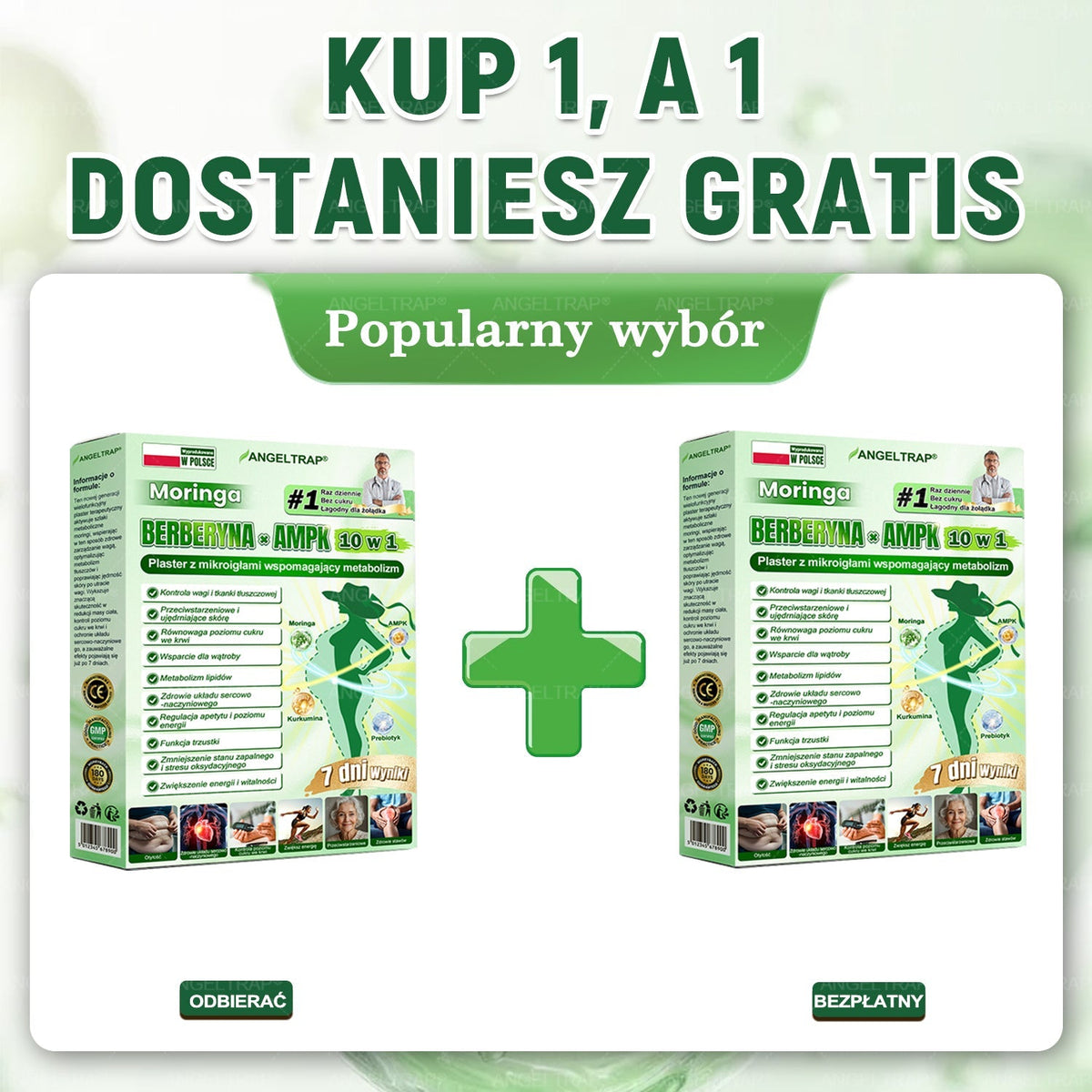ANGELTRAP® Moringa × Berberyna × AMPK 10-w-1 Wsparcie metaboliczne, plaster z nanotechnologią mikroigłową 🇵🇱(Wystarczy raz dziennie, widoczne efekty w 7 dni) ✅ Na otyłość, wiotką skórę, cukrzycę, bezdech senny, problemy ze stawami i wiele innych