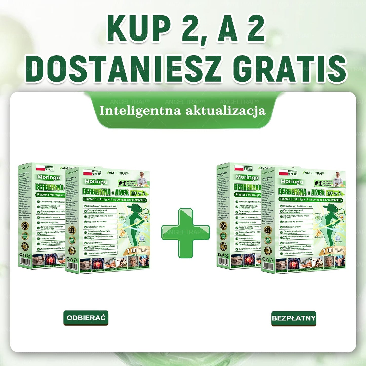 ANGELTRAP® Moringa × Berberyna × AMPK 10-w-1 Wsparcie metaboliczne, plaster z nanotechnologią mikroigłową 🇵🇱(Wystarczy raz dziennie, widoczne efekty w 7 dni) ✅ Na otyłość, wiotką skórę, cukrzycę, bezdech senny, problemy ze stawami i wiele innych